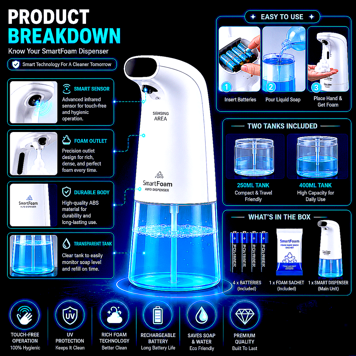 Automatic Sensor Foam Soap Dispenser – Touch-Free Hygiene for Modern Homes